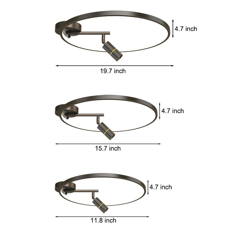 Circular with Adjustable Spotlights Three Step Dimming Modern Ceiling Lamp