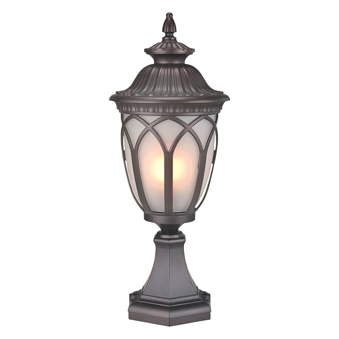 Classic black garden pillar light, elegant vintage-style outdoor lighting fixture