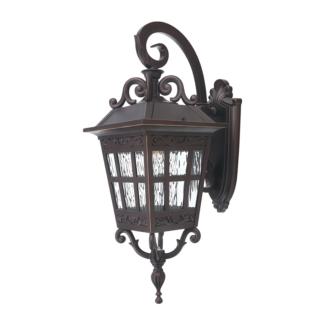 Classic black outdoor patio wall light, elegant vintage-style exterior lighting fixture
