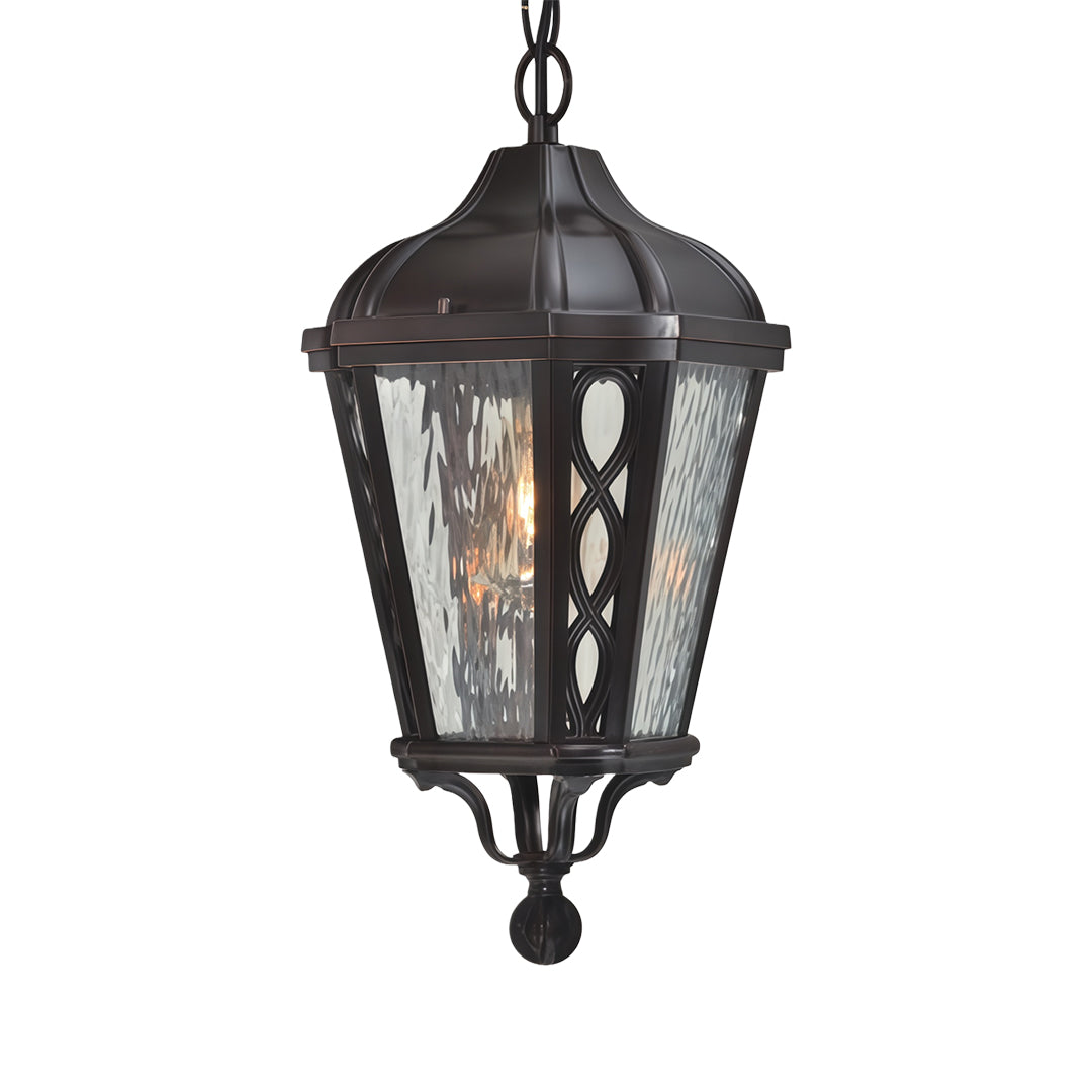 Classic black pendant light, elegant vintage-style indoor/outdoor lighting fixture