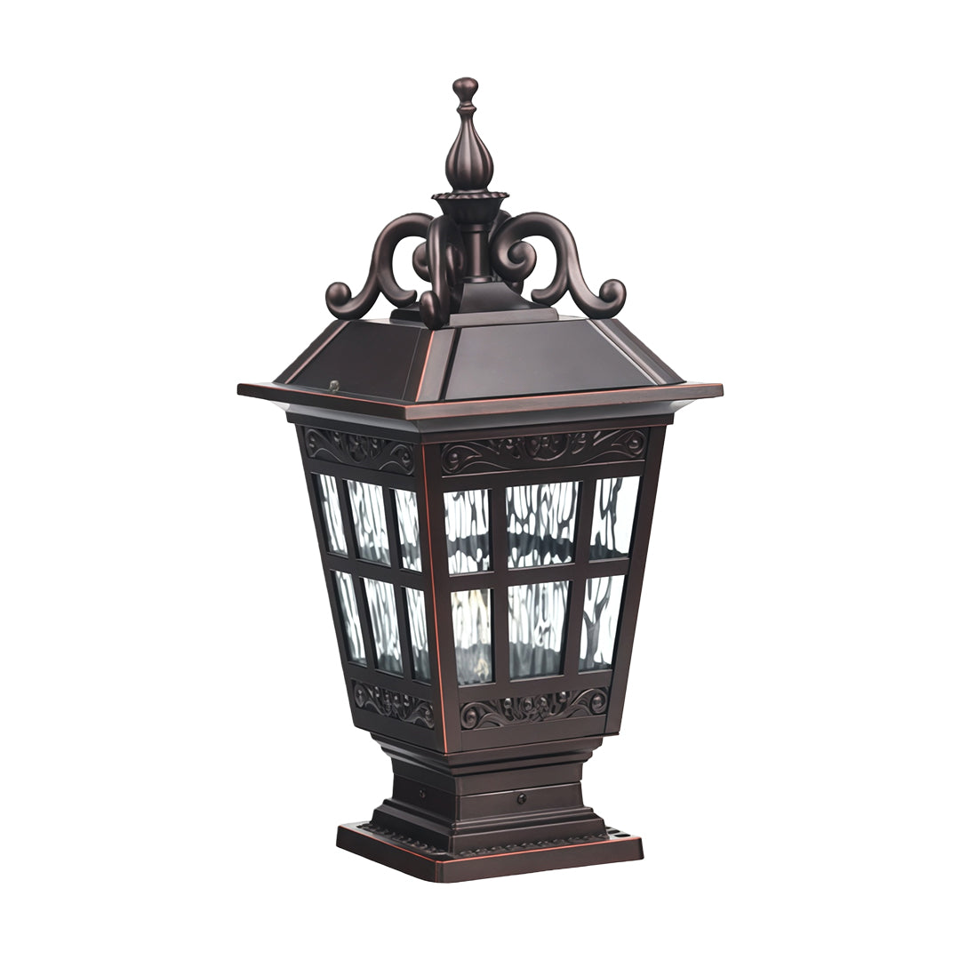 Classic black pillar garden light, elegant vintage-style outdoor lighting fixture