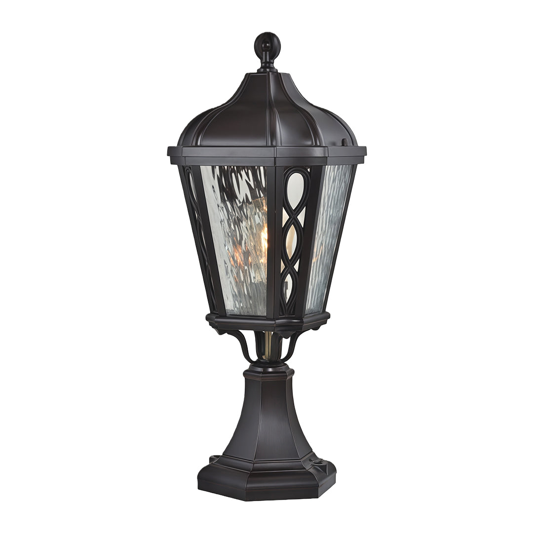Classic black post light, elegant vintage-style outdoor lighting fixture