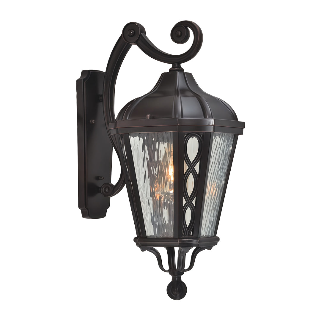 Classic black vintage outdoor sconce, elegant antique-style exterior lighting fixture