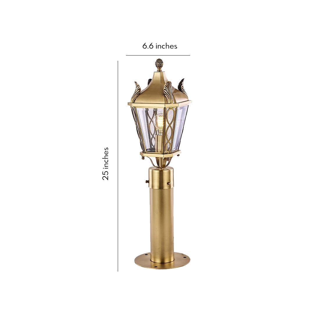 Elegant copper outdoor path lighting fixture with classic design, perfect for garden and walkway illumination.
