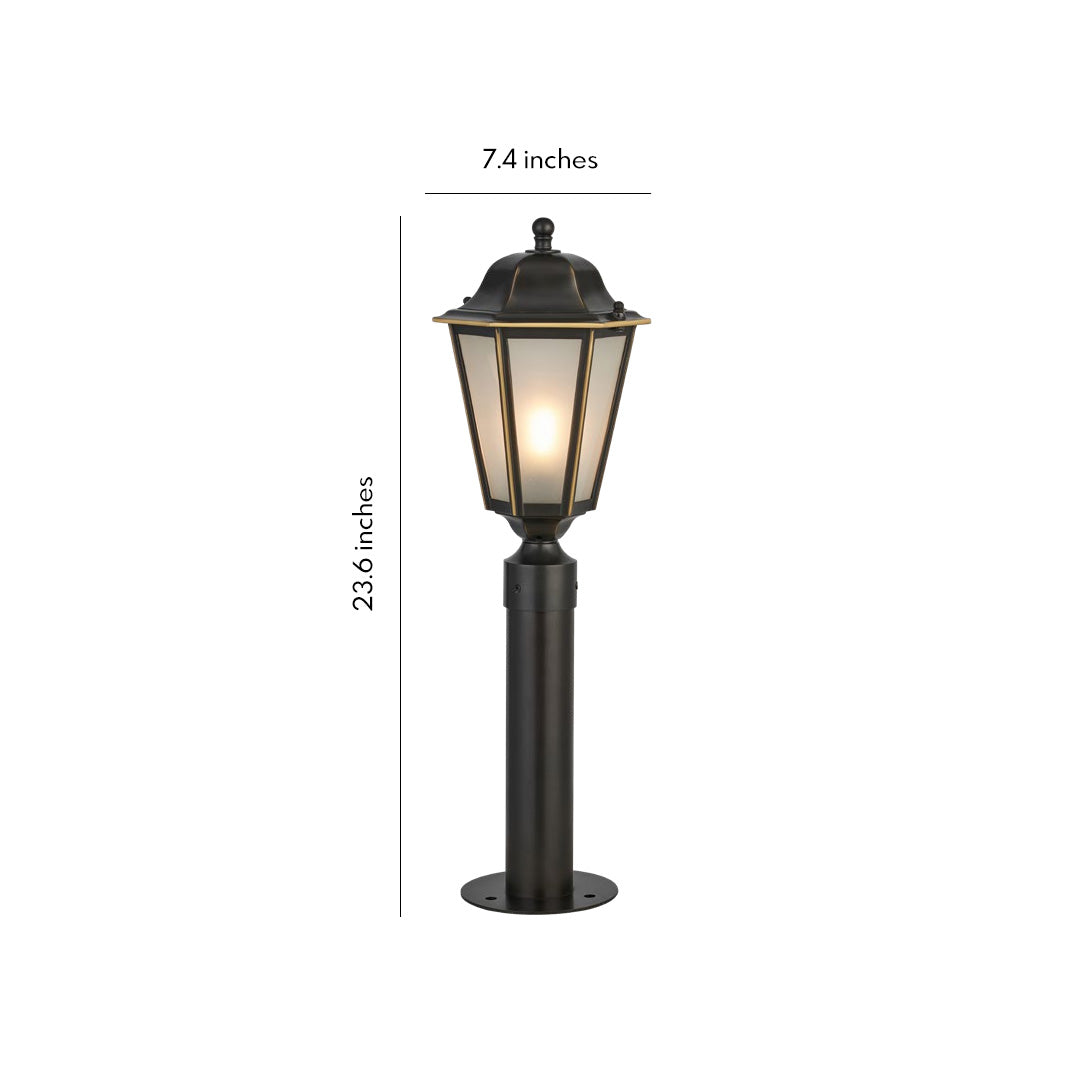 Illustrated diagram of classic exterior path lighting, showcasing its traditional design and structure.
