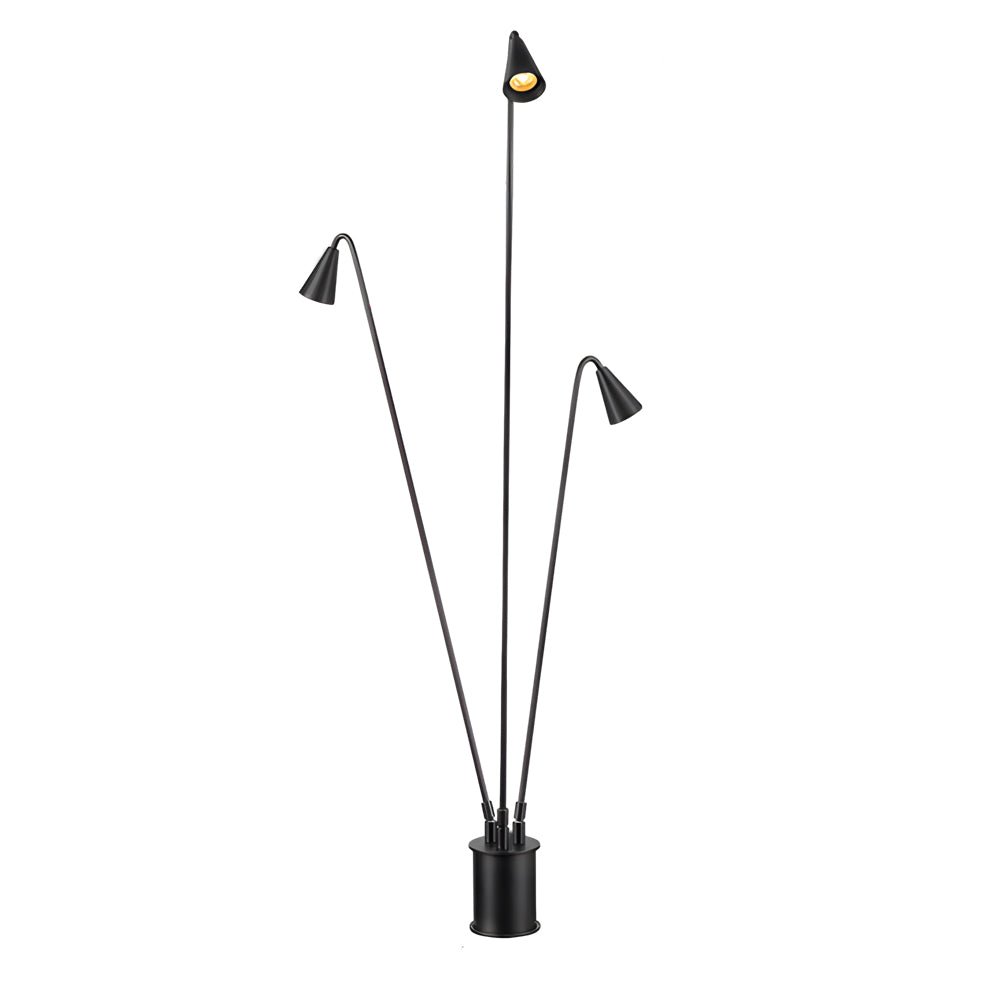 Classic Industrial Black Multi - Head LED Floor Lamp