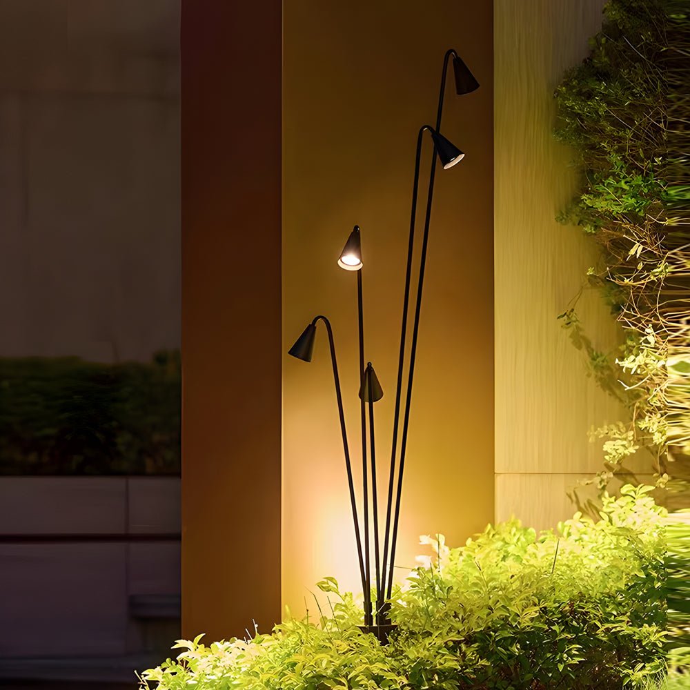 Classic Industrial Black Multi - Head LED Floor Lamp