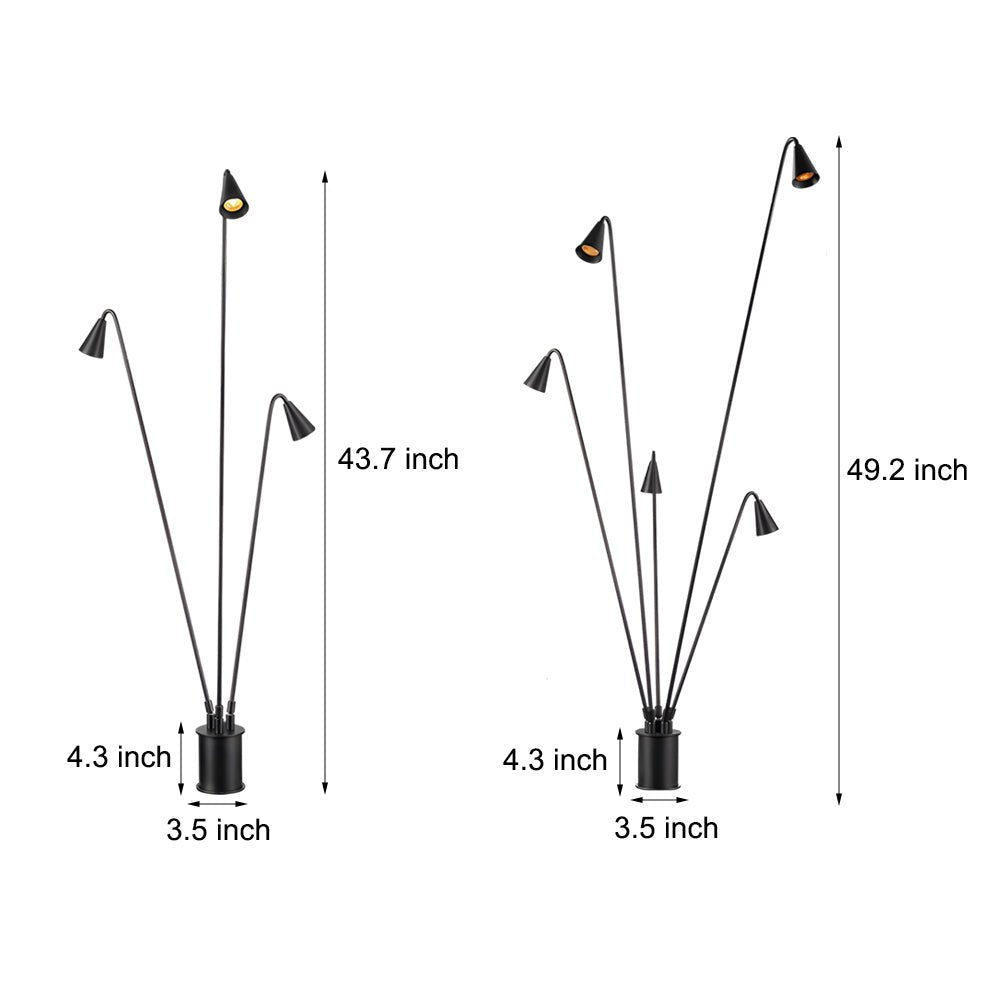 Classic Industrial Black Multi - Head LED Floor Lamp