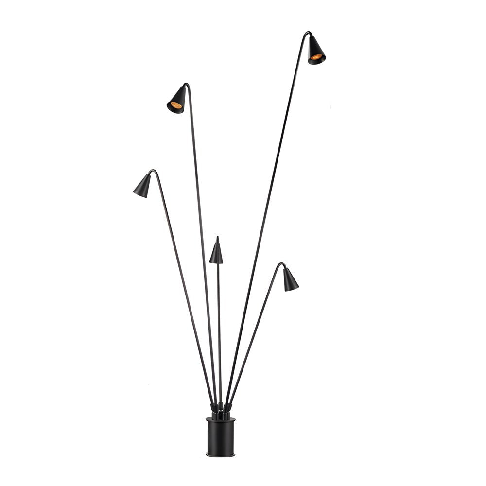 Classic Industrial Black Multi - Head LED Floor Lamp