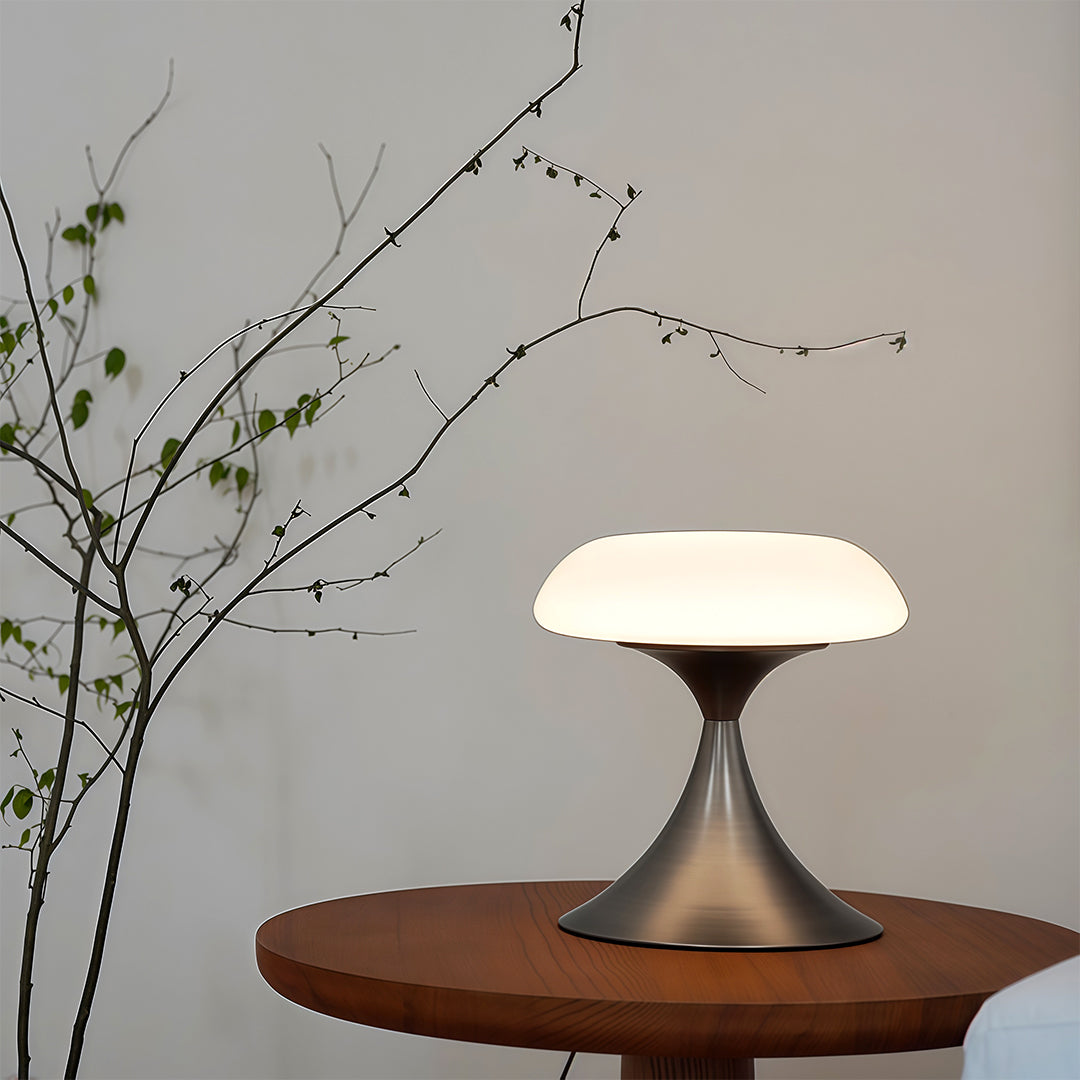 Enhance your interior with a retro style table lamps elegant mushroom atmosphere lamp, creating a stylish and inviting ambiance.