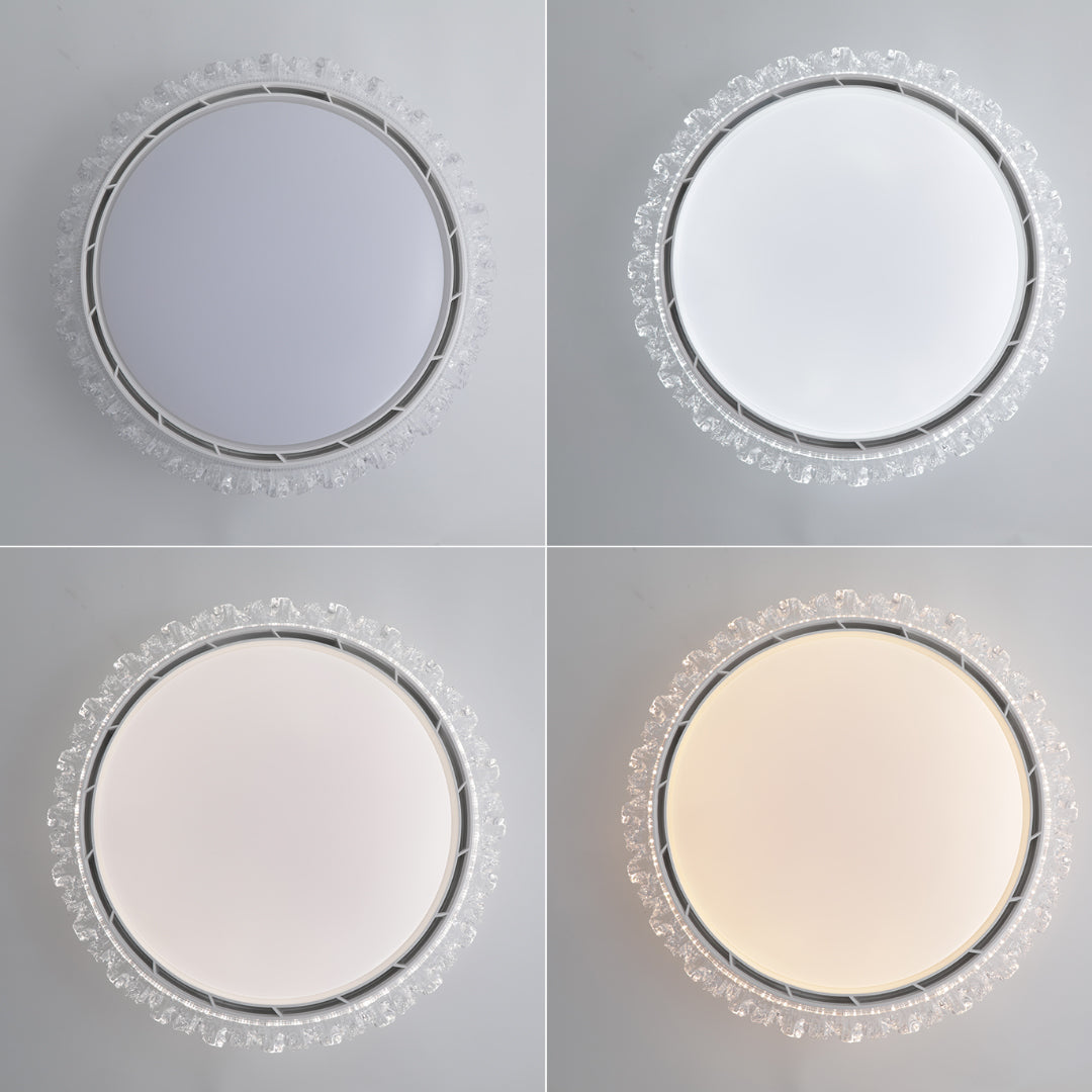 Close-up of contemporary white ceiling fan with light, detailed view of modern design and lighting