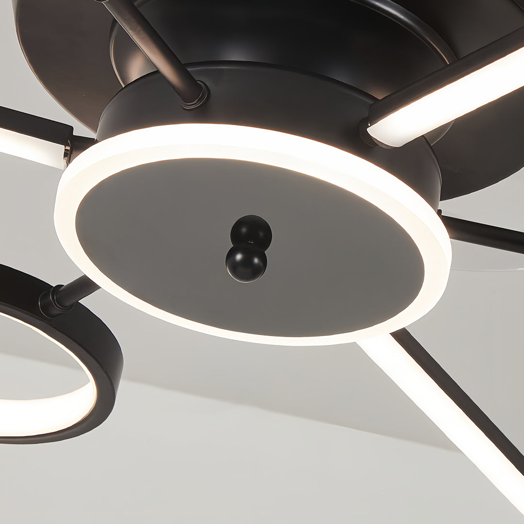 The Ceiling Fan with Multiple Lights combines French vintage black iron style with a 3-blade fan for classic design, efficient cooling, and stylish illumination.
