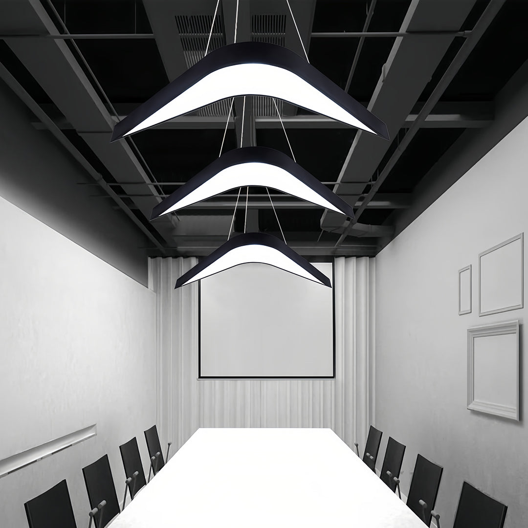 Close-up view of a modern wrought iron chandelier with a clean, polished look, perfect for enhancing modern spaces.