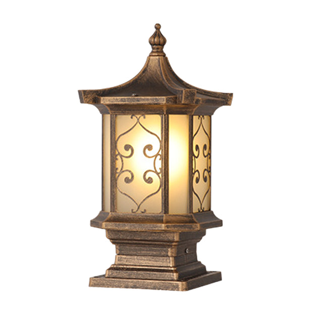 Outdoor Gate Pillar Lights Pagoda Solar Courtyard Lights β Dazuma