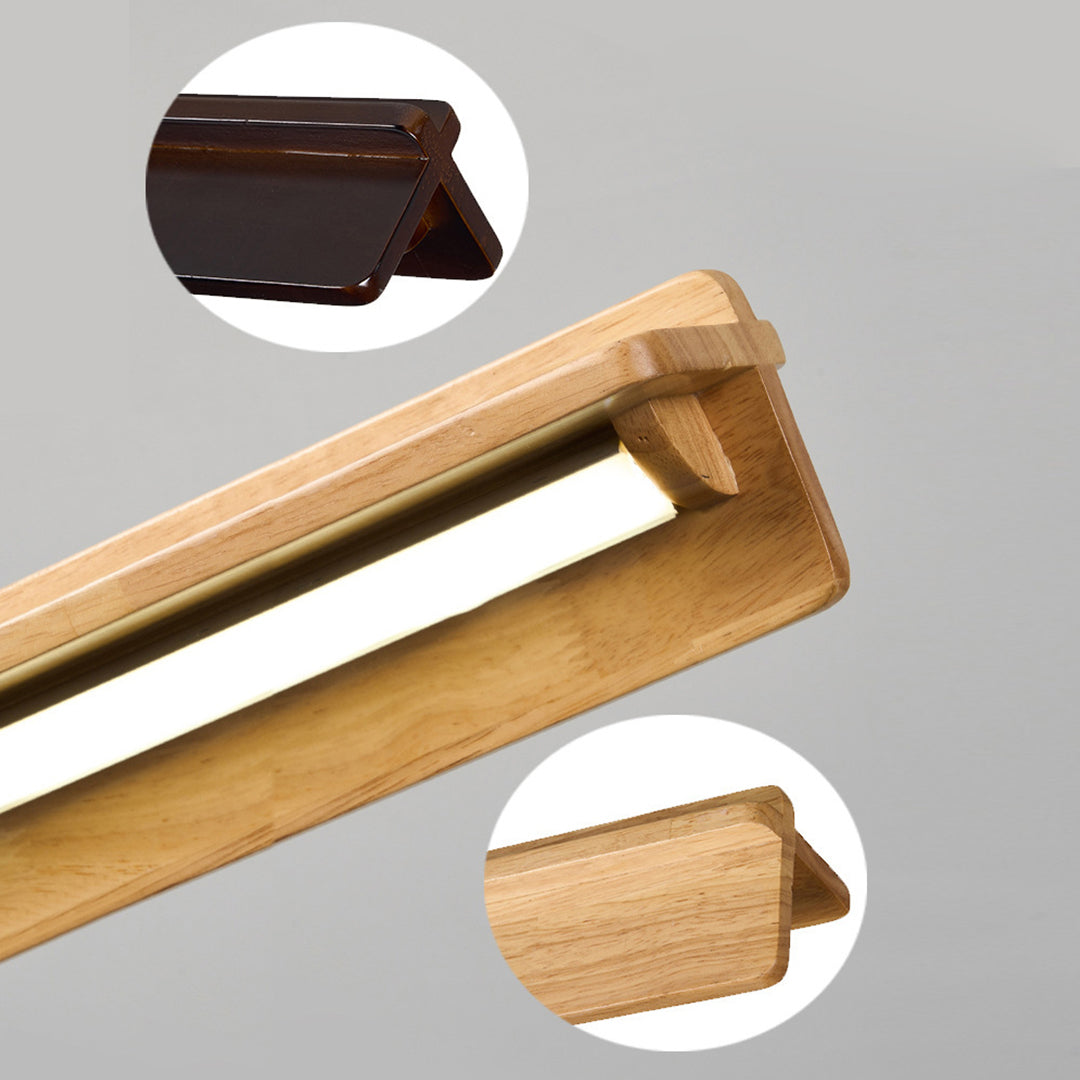 Close-up of wood pendant light connector, detailed view of wooden joint and craftsmanship