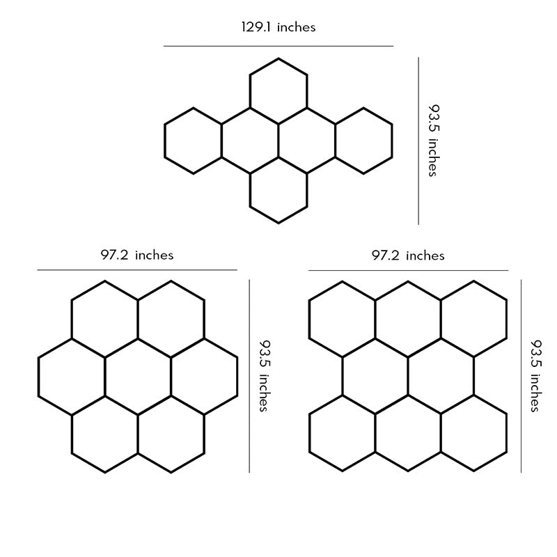Five-cell clustered honeycomb ceiling light design for luxury automotive workshop interiors.