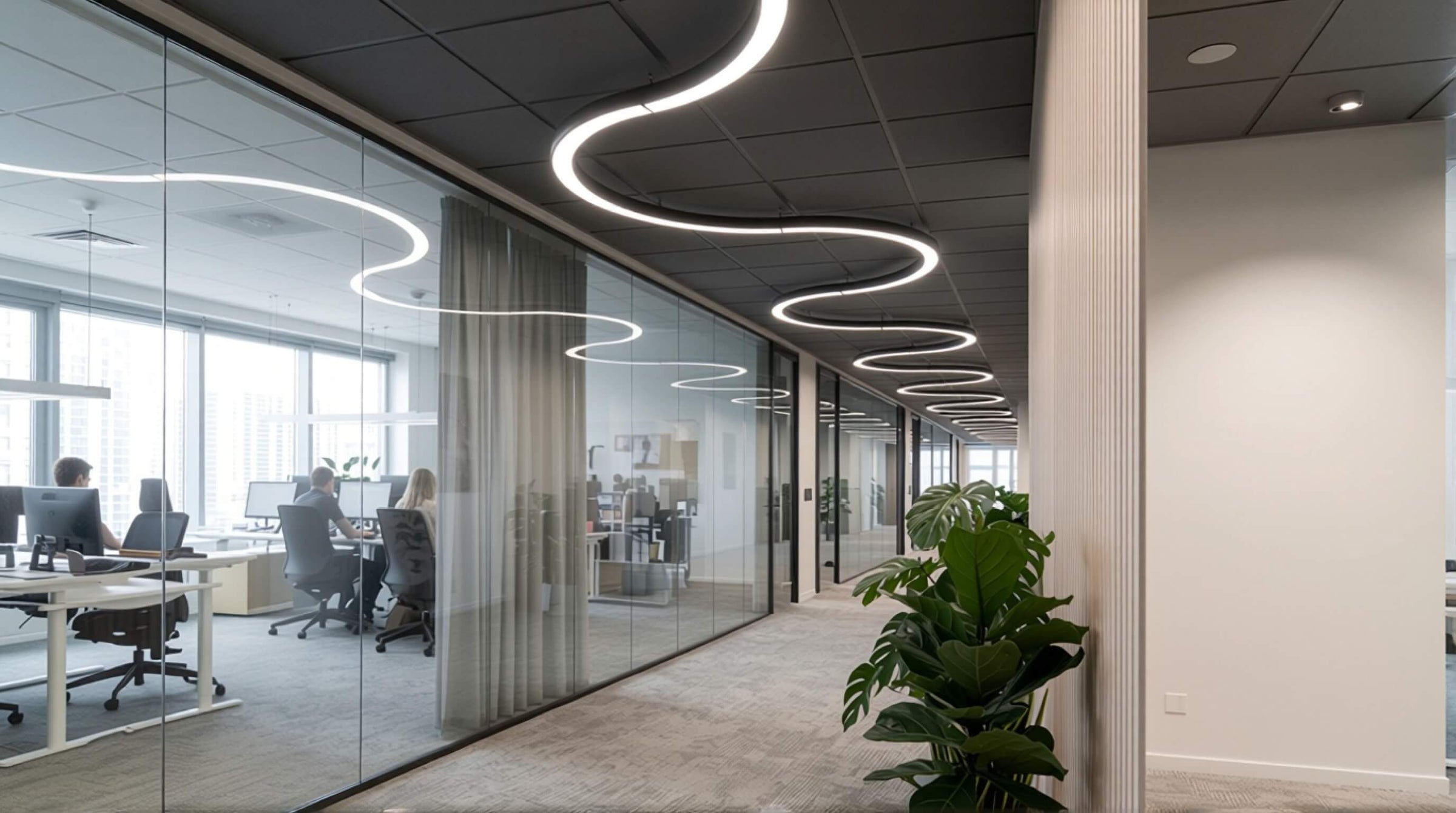 Corridor & Glass Frontage
