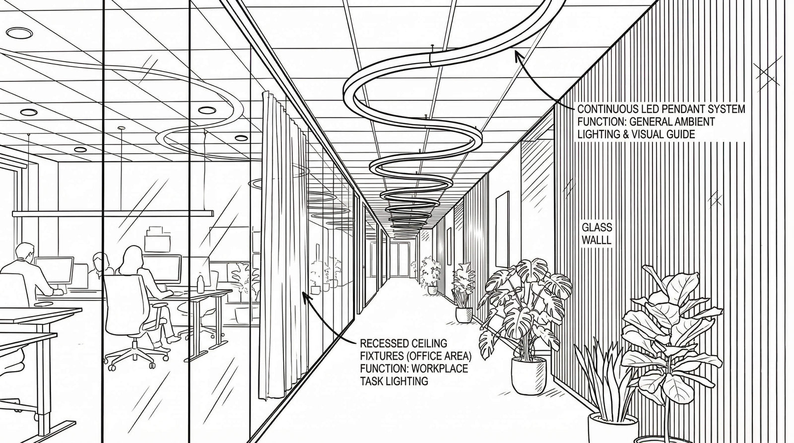 Corridor & Glass Frontage