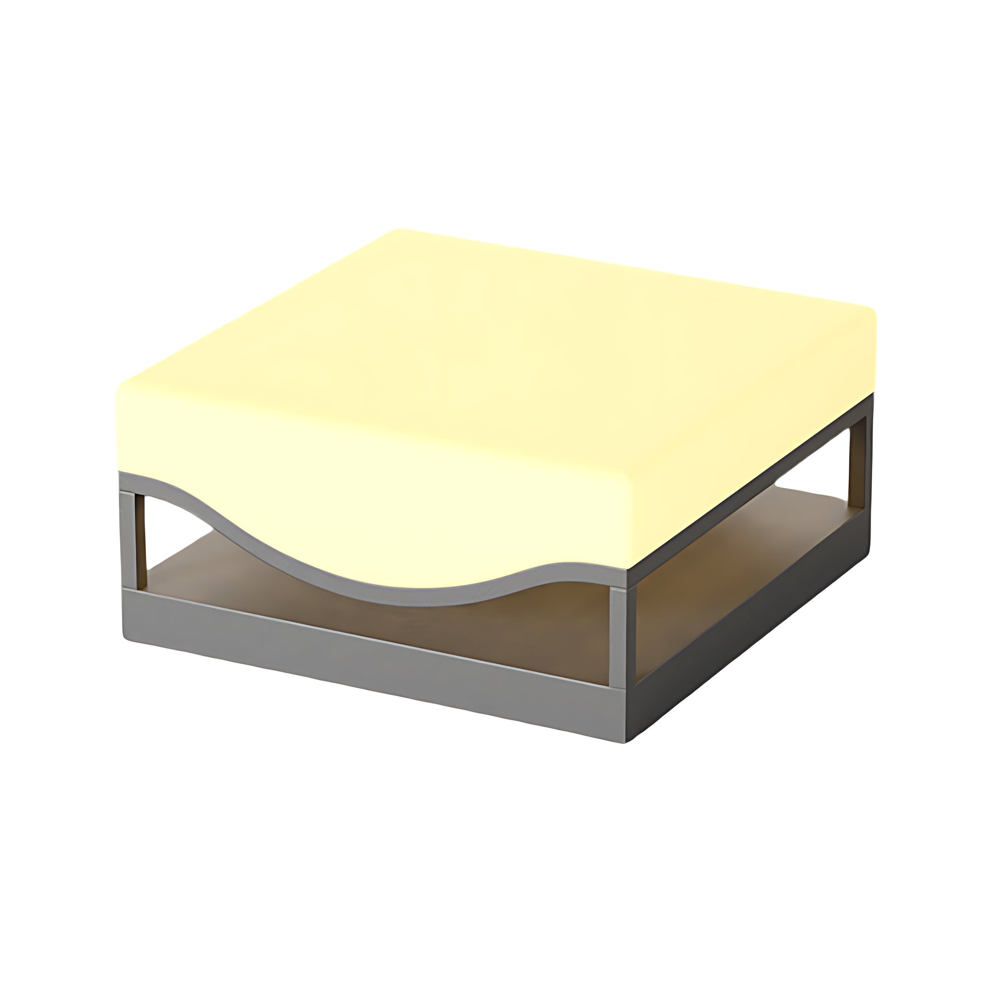 Compact cubic solar light fixture with soft illumination for pathway applications