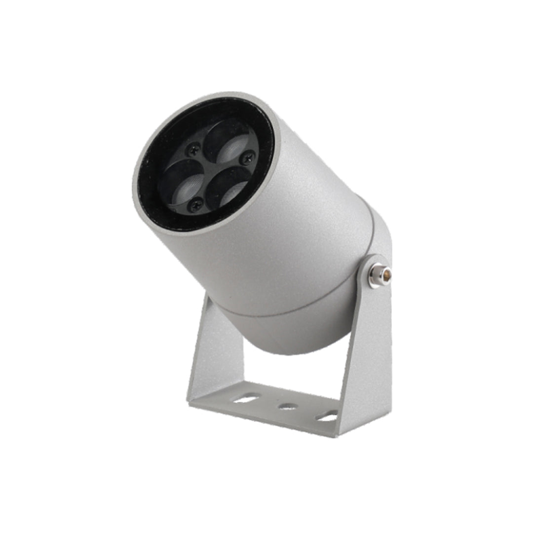 Compact LED landscape spotlight with sleek aluminum housing and adjustable directional beam