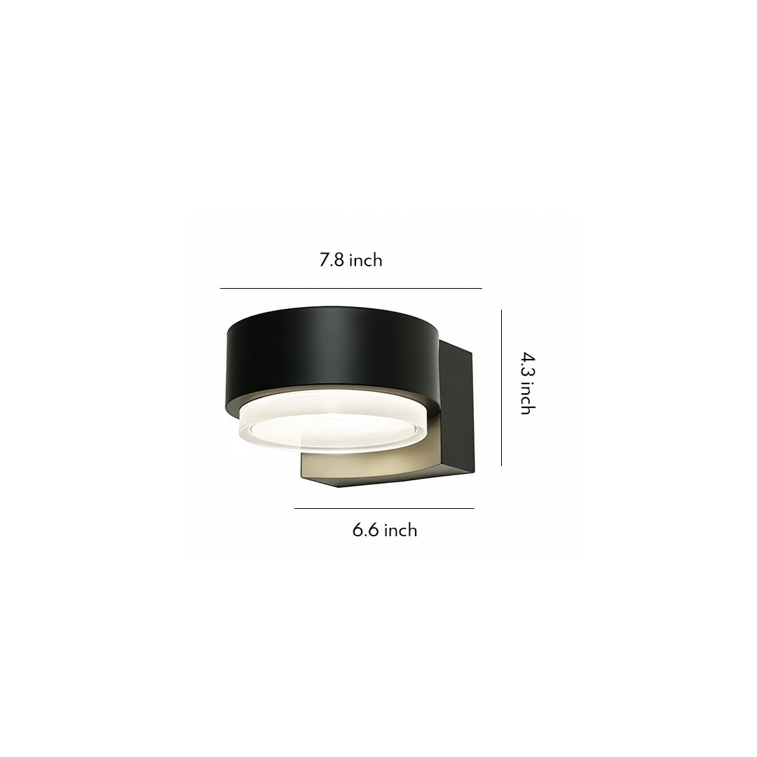Compact rounded black fixture designed as modern lights for outdoor wall with a clean minimalist look.