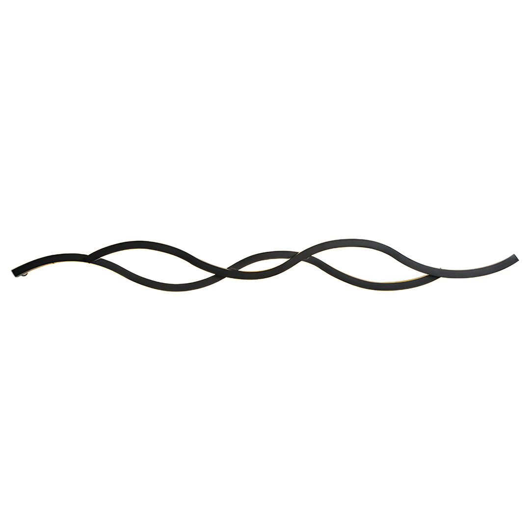 Comparison view of the black finish option for the decorative wavy bedside wall light on a white background.