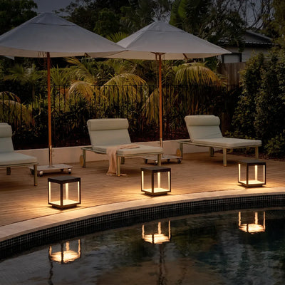 Concrete Pillar Lights Modern Open-Frame Square LED Light