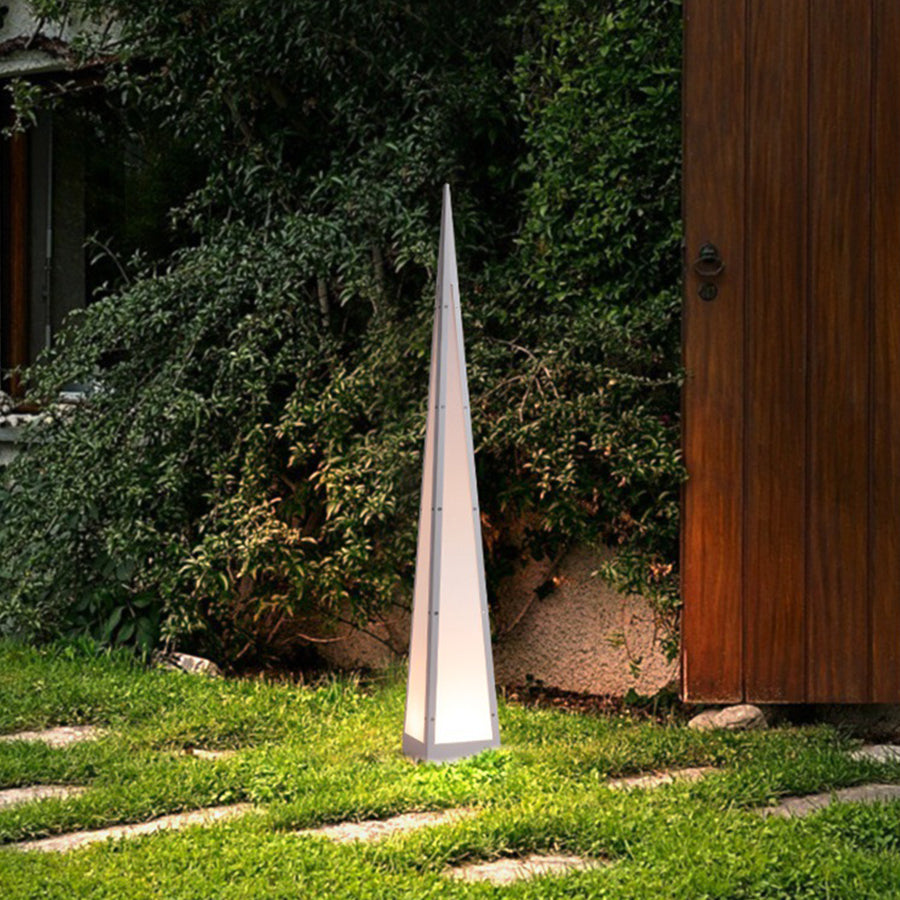 Technical specification diagram showing dimensions of various cone lamp models