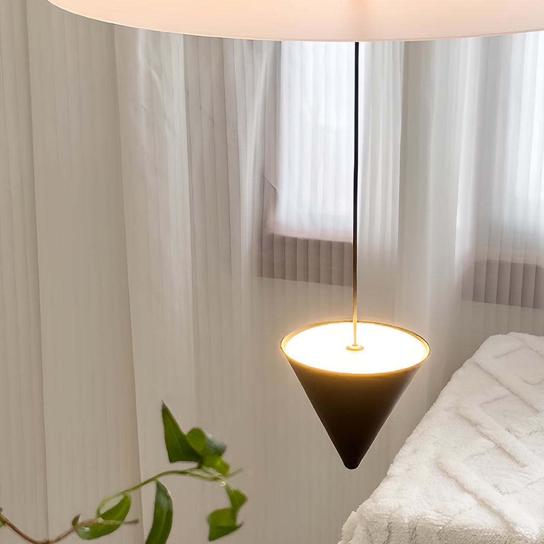 Contemporary 1 light pendant providing focused task lighting in bright minimalist living space