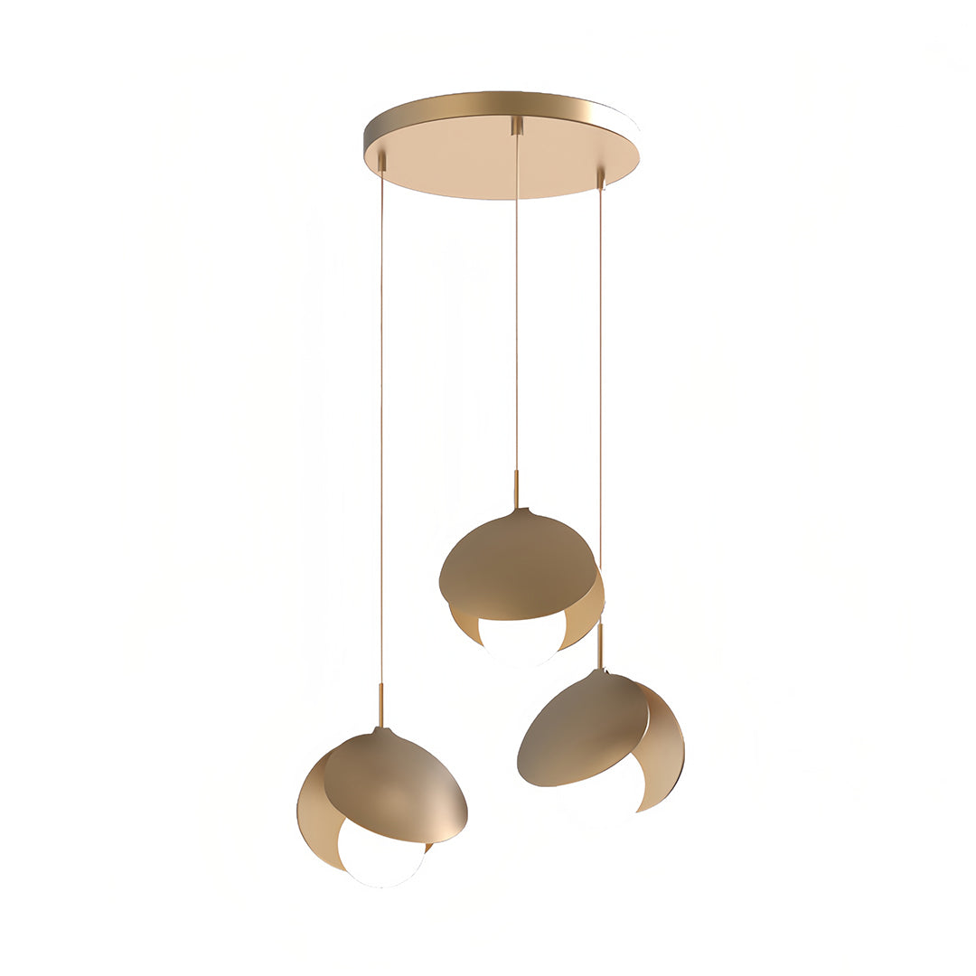 Contemporary 3 bulb pendant light featuring uniform dome shades with warm bronze finish