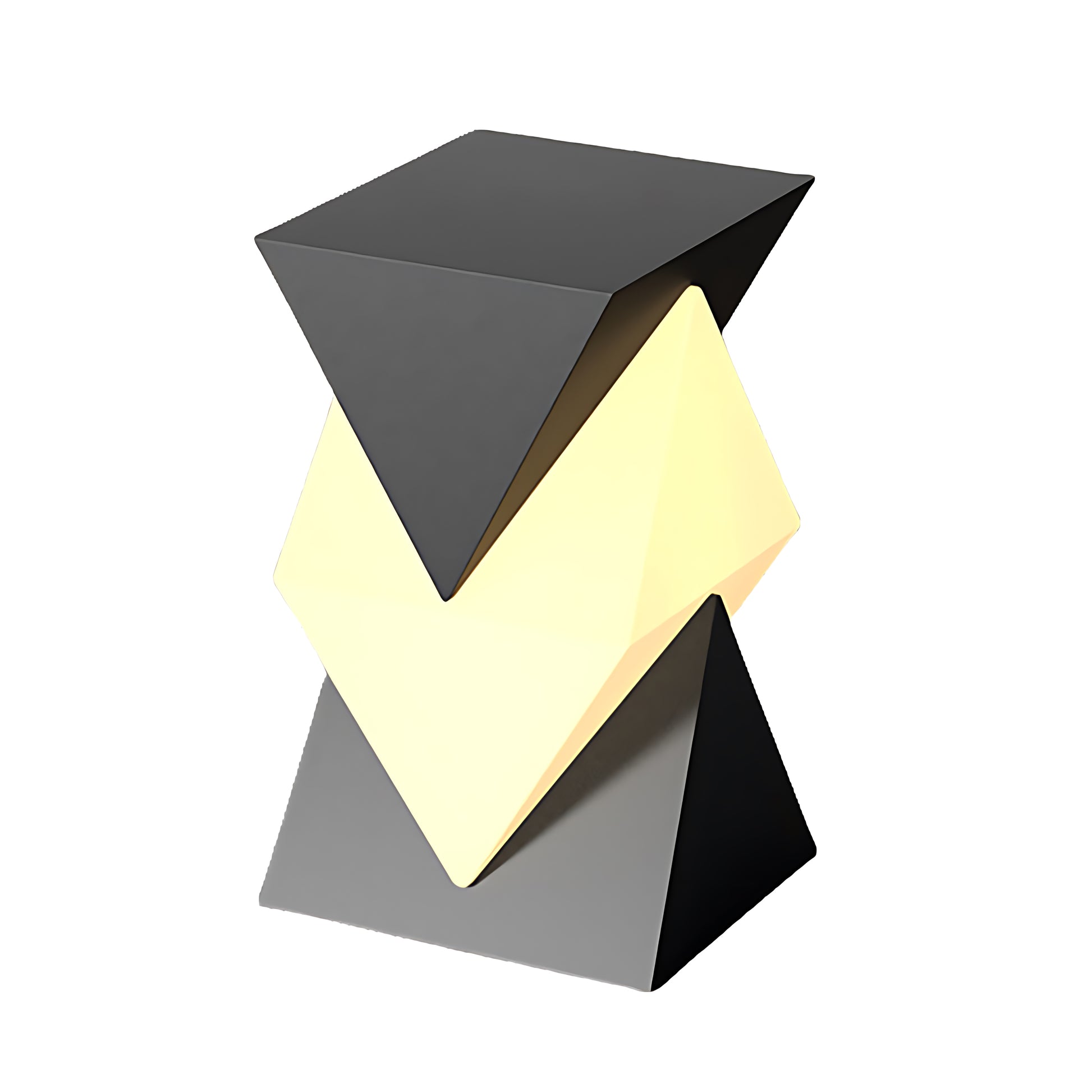 Contemporary angular USB rechargeable table lamp with special shaped pillar form and directional lighting