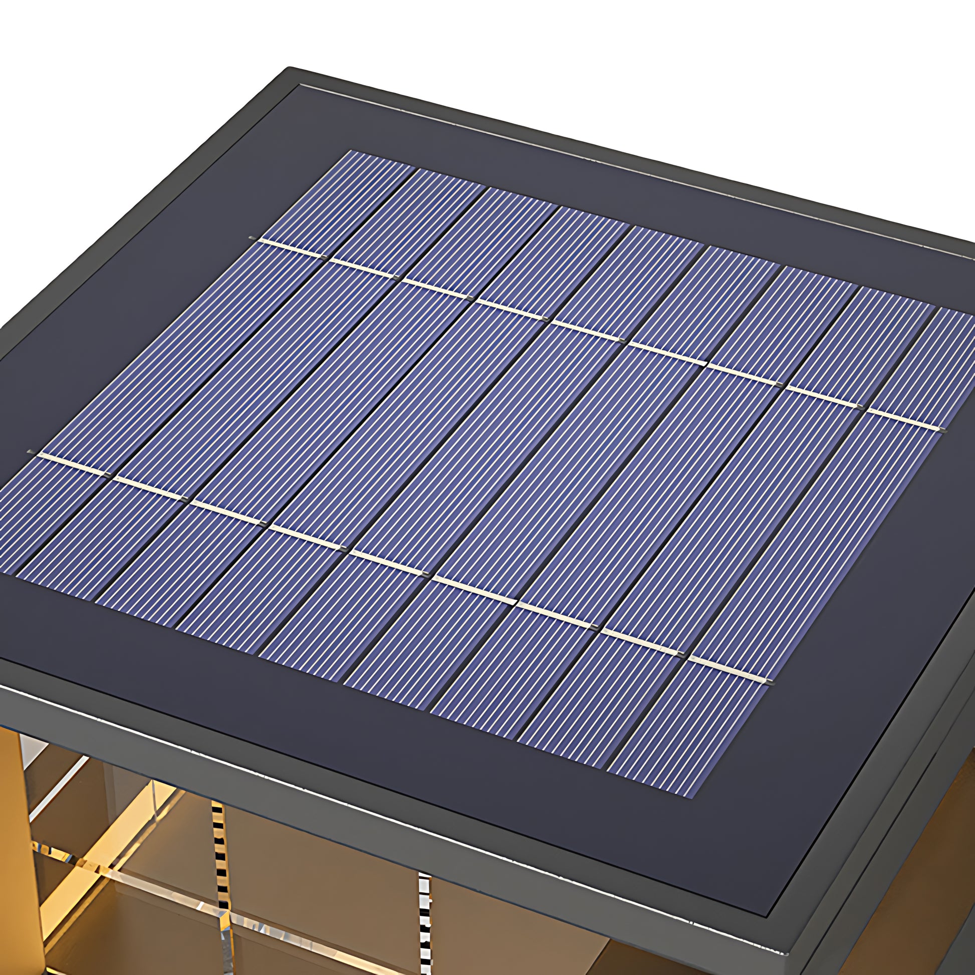 Contemporary cubic light fixture with geometric design and integrated LED panel for architectural accent applications