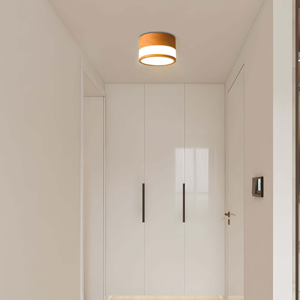 This modern round LED downlight features a low-profile flush mount design, providing excellent illumination for spaces with low ceilings while maintaining a sleek aesthetic.