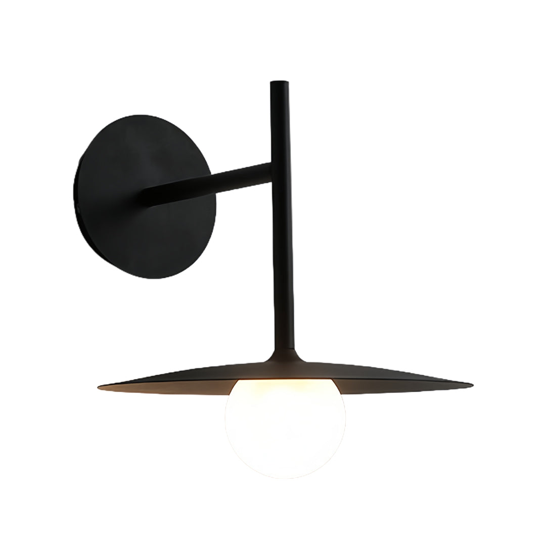 Contemporary LED light wall lamp with black finish and adjustable head for directional task lighting