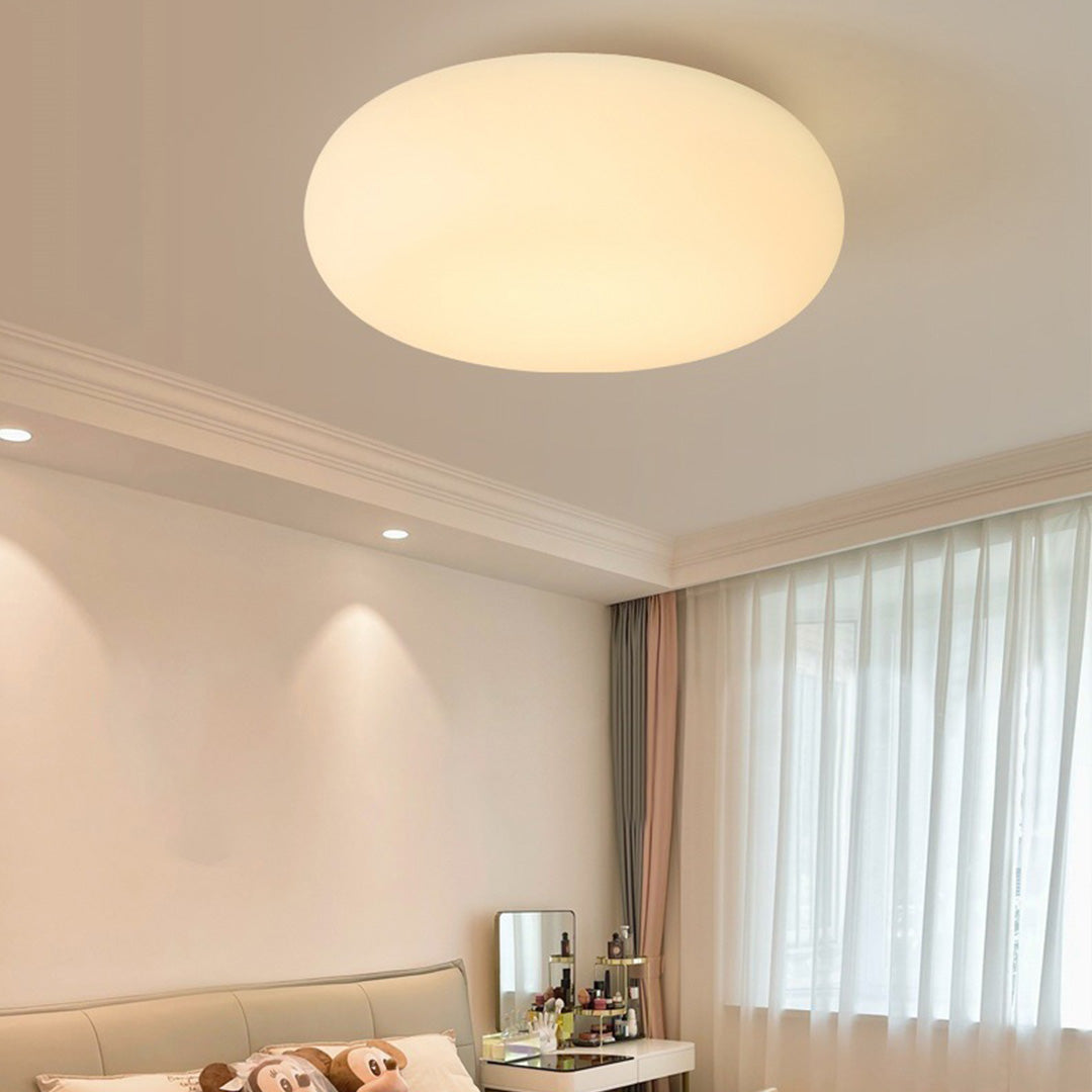 Contemporary led pendant lights providing ceiling illumination in luxury living room setting