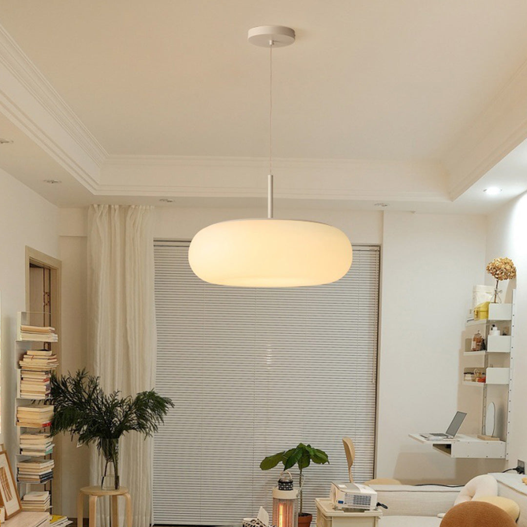 Contemporary led pendant lights providing warm glow and highlighting modern fixture design