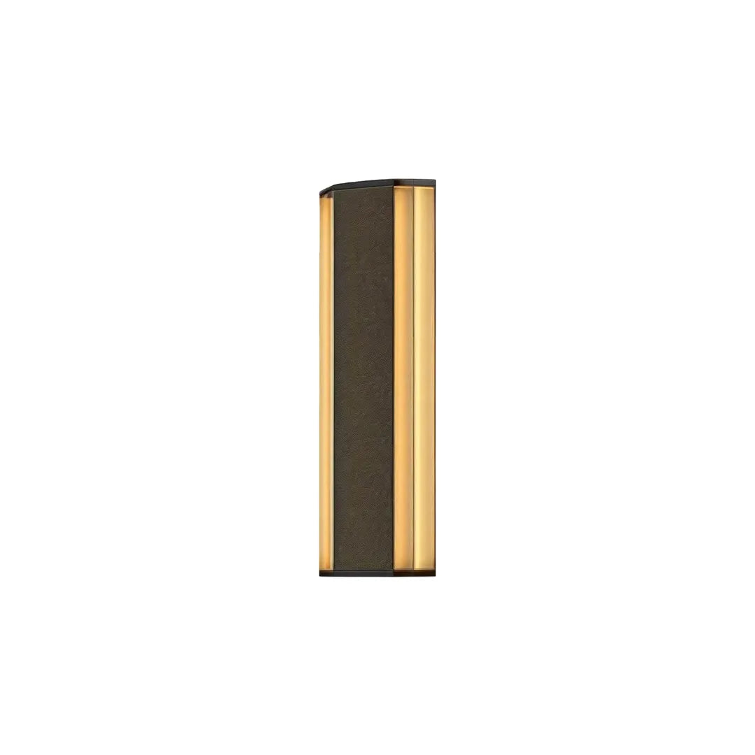 Contemporary LED wall light product image showing a tall vertical fixture with warm side illumination and a black center panel.