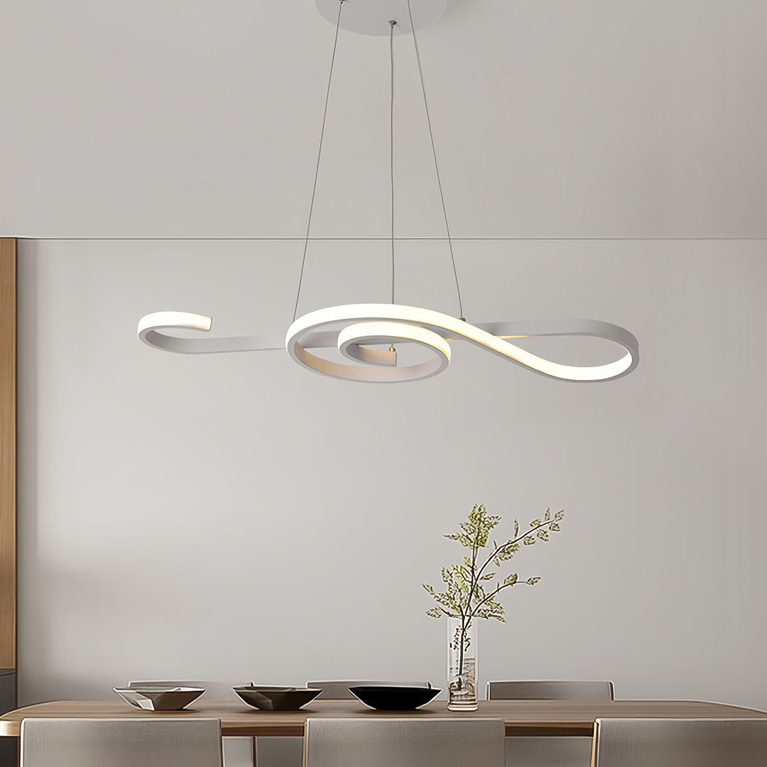 Contemporary chandelier with elegant loop design, modern ceiling light for home interiors