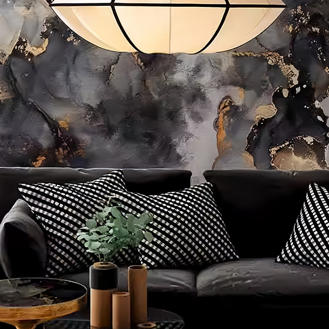 Contemporary fabric shade pendant light showcasing elegant design in luxurious living space