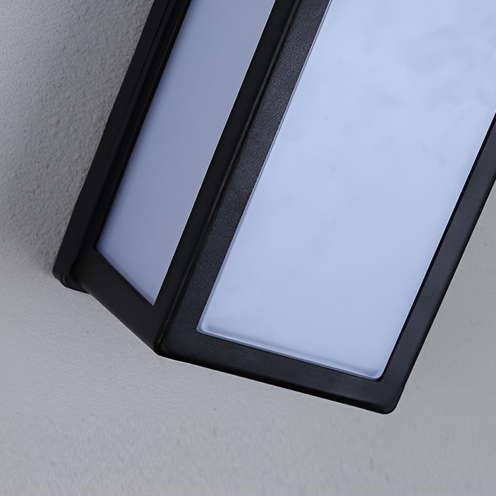 Close-up of contemporary outdoor wall light fixture