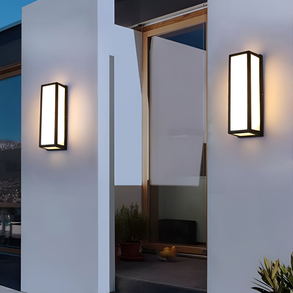 Contemporary outdoor wall light on modern exterior wall