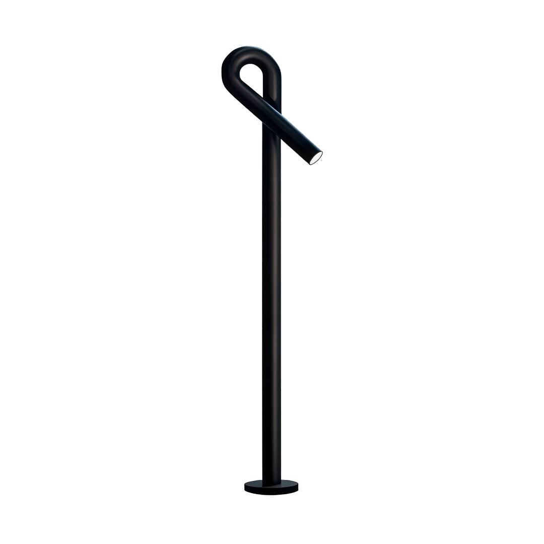 Contemporary outdoor wall lighting bollard light post featuring modern black finish with directional LED head