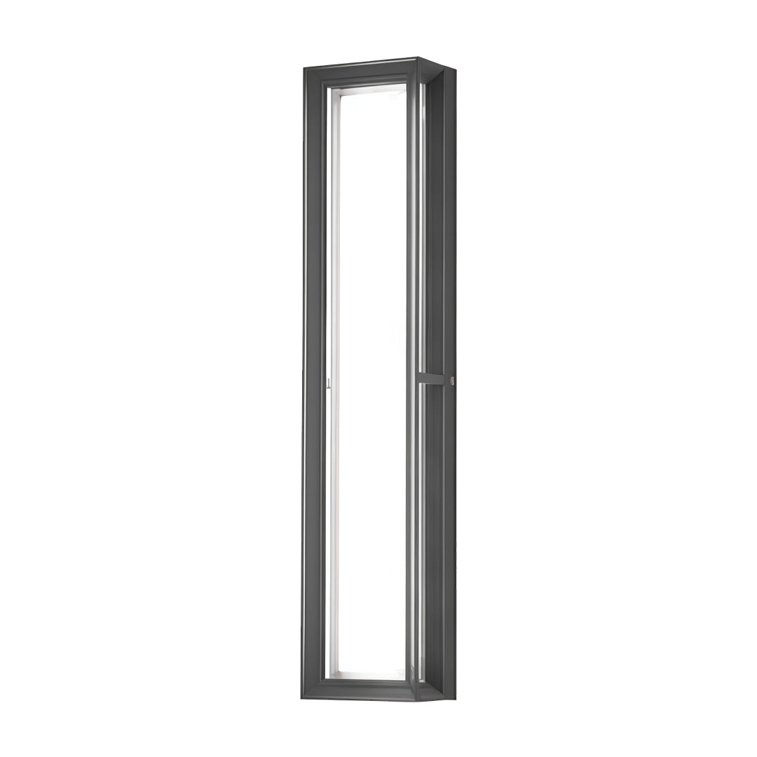 Contemporary outdoor wall lighting wall mounted linear light featuring sleek vertical rectangular design with black frame