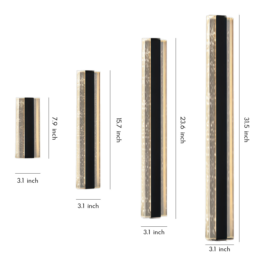 Contemporary outdoor wall lighting modern linear sconces in multiple sizes with sleek black finish on white background