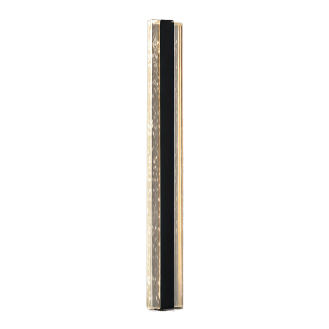 Contemporary outdoor wall lighting modern linear sconce in tall black design with central light strip