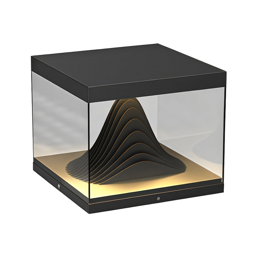 Contemporary outdoor wall lighting pillar fixture in minimalist design with clear panels and centered light element