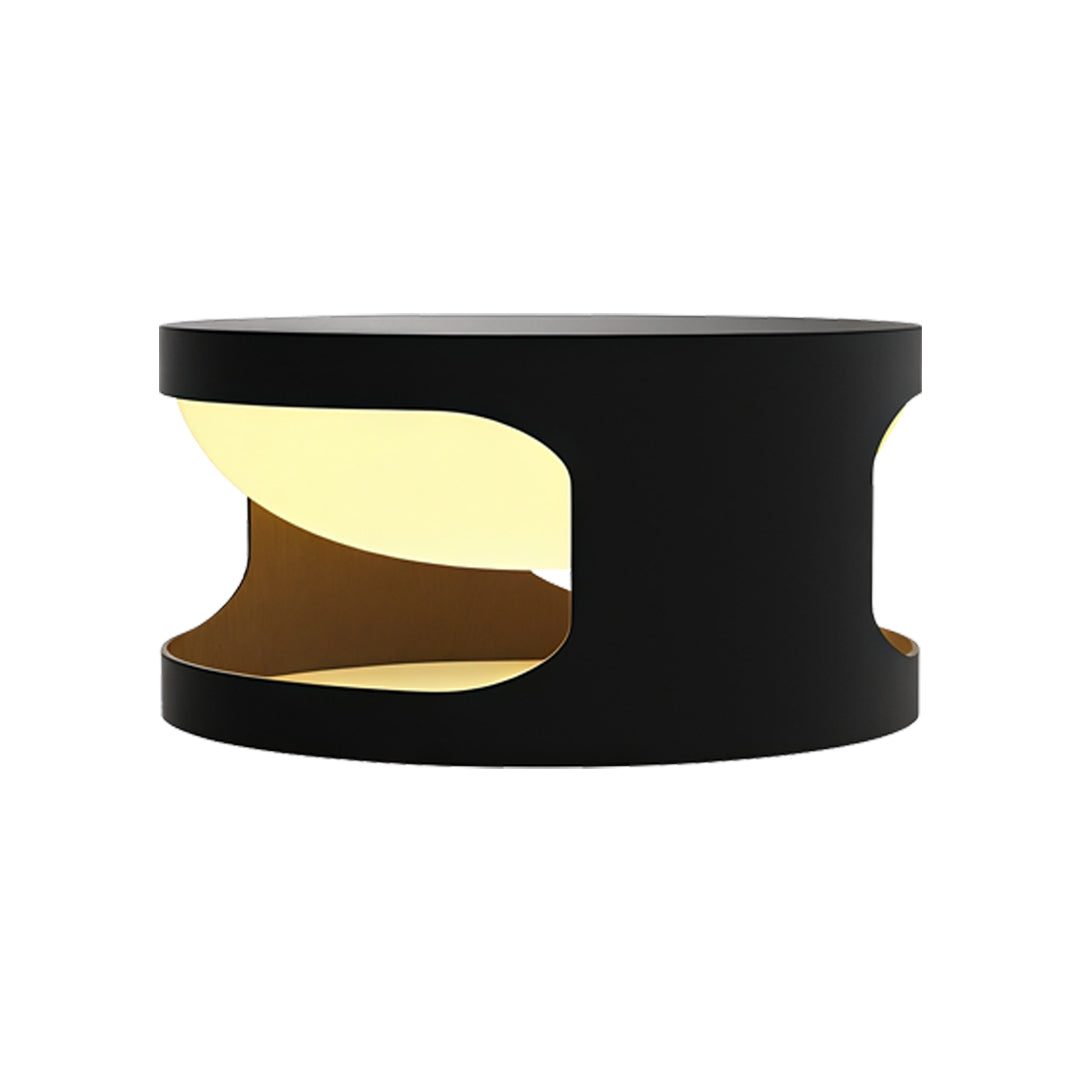 Contemporary outdoor wall lighting pillar top light with sleek black finish and contemporary wave cutout design