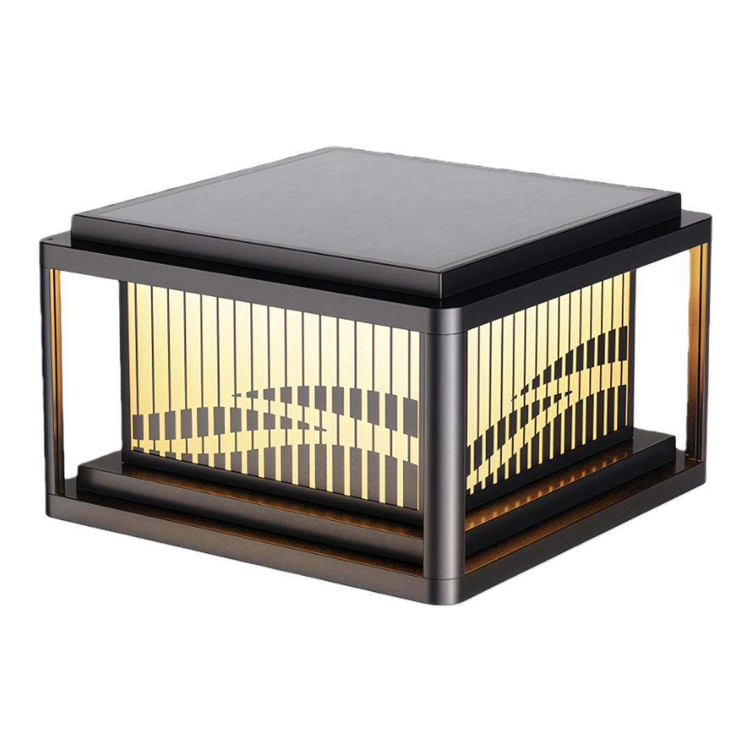 Add a modern touch to your outdoor space with contemporary pillar lights, featuring a wave pattern shade for soft and stylish illumination.