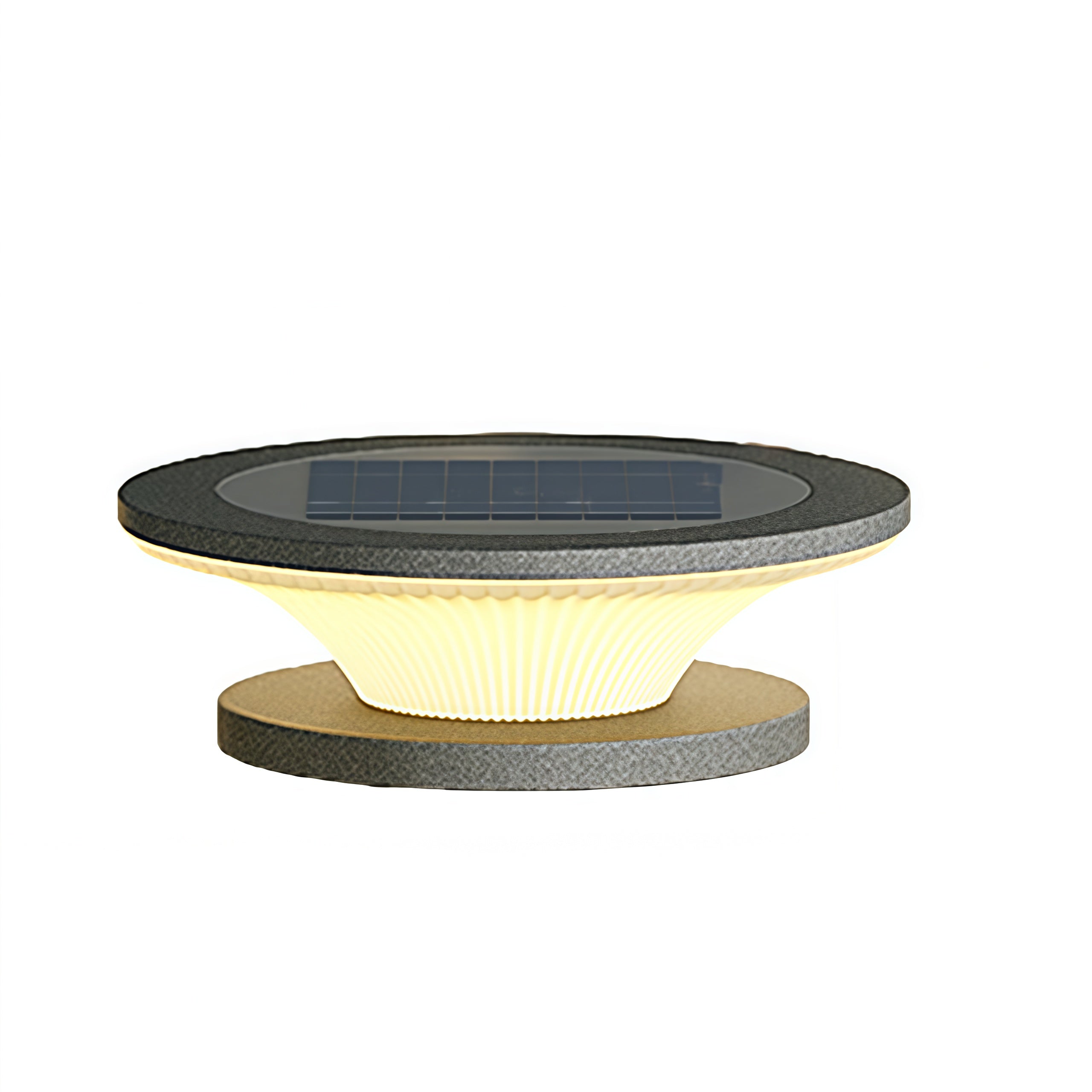 Contemporary pillar-style USB rechargeable table lamps illuminating outdoor concrete steps and walkway