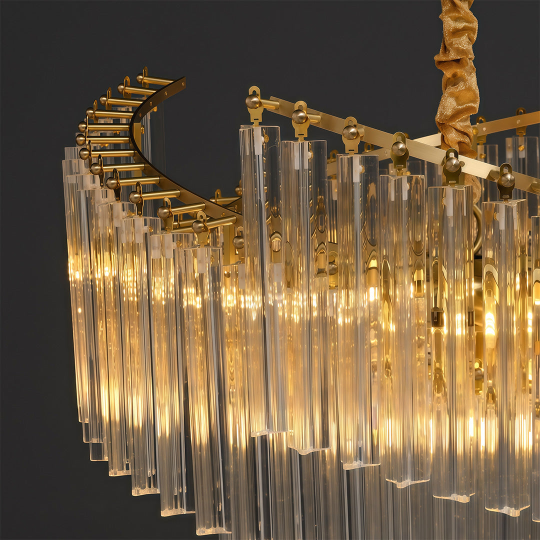 Modern luxury chandeliers style contemporary wall sconce lighting close-up showcasing brass and crystal detail